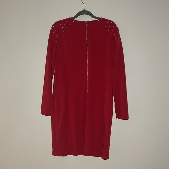 Gold Studded Red Dress - Picture 4 of 6